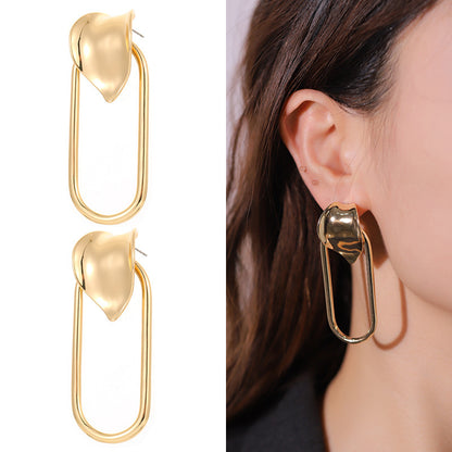 Women's Exaggerated Metal Grain Gold-plated Earrings-Jewearrings