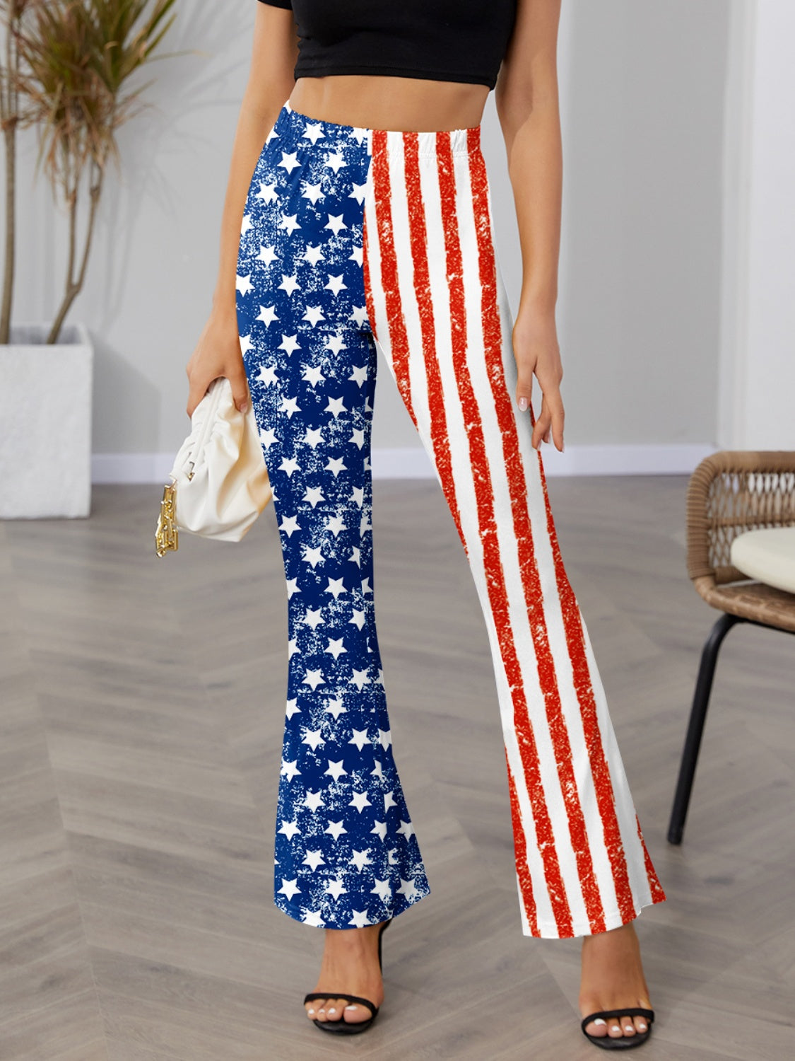 Star & Stripes High Waist Bootcut Pants-Jewearrings