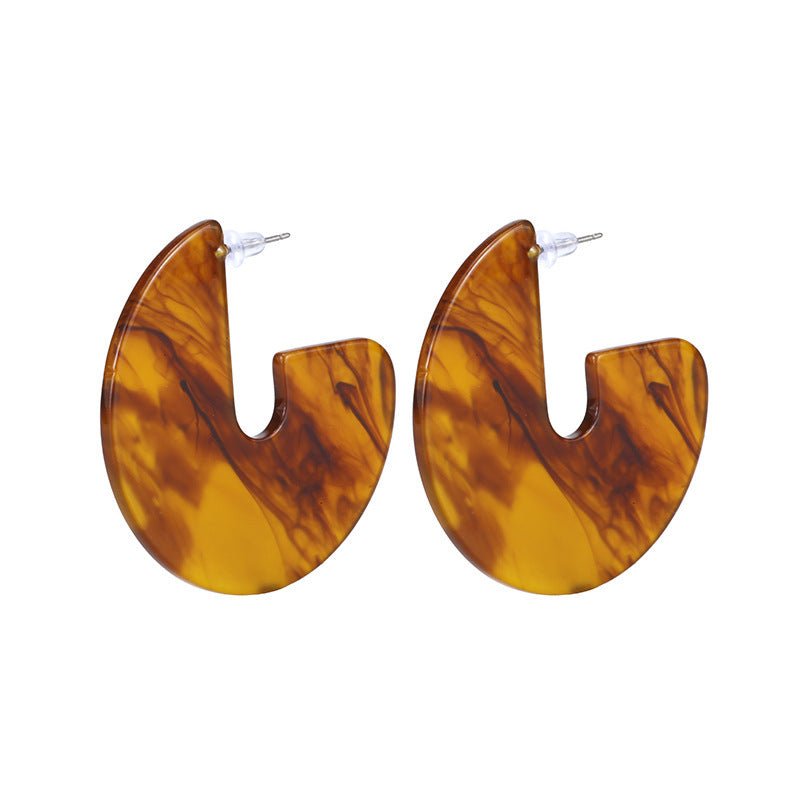 Big brand acetate earrings-Jewearrings