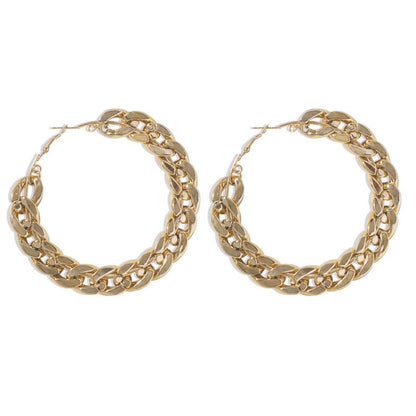 Big Circle Chain Hipster Street Style Earrings-Jewearrings