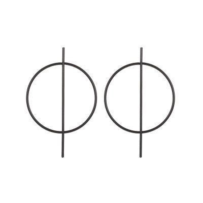 Big circle geometric earrings-Jewearrings