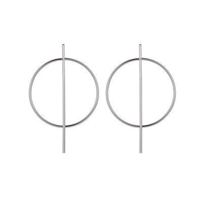 Big circle geometric earrings-Jewearrings