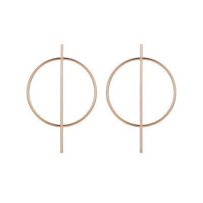 Big circle geometric earrings-Jewearrings