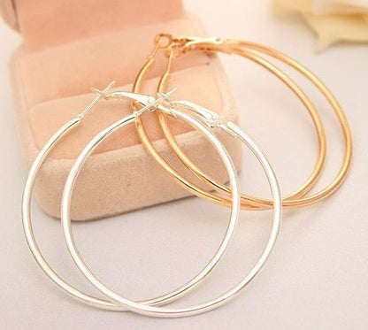 Big Circle Metal Exaggerated Circle Earrings Circle Geometry Earrings-Jewearrings