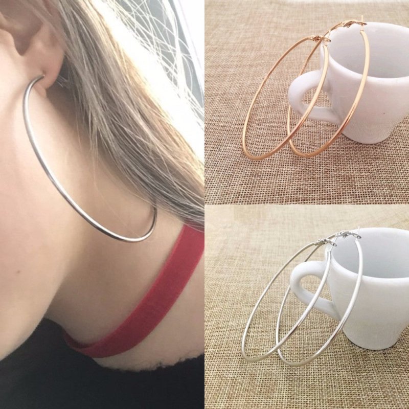 Big Circle Metal Exaggerated Circle Earrings Circle Geometry Earrings-Jewearrings