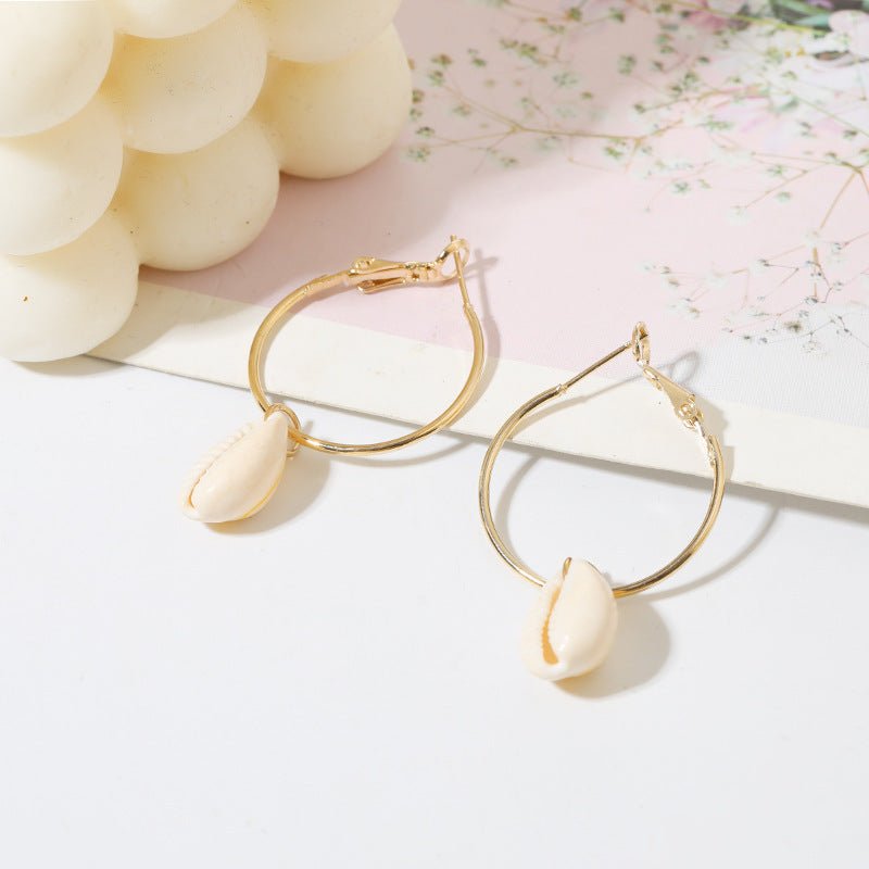 Big Ear Ring Shell Women's Ocean Style Conch Simple Earrings-Jewearrings