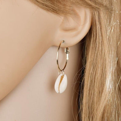 Big Ear Ring Shell Women's Ocean Style Conch Simple Earrings-Jewearrings