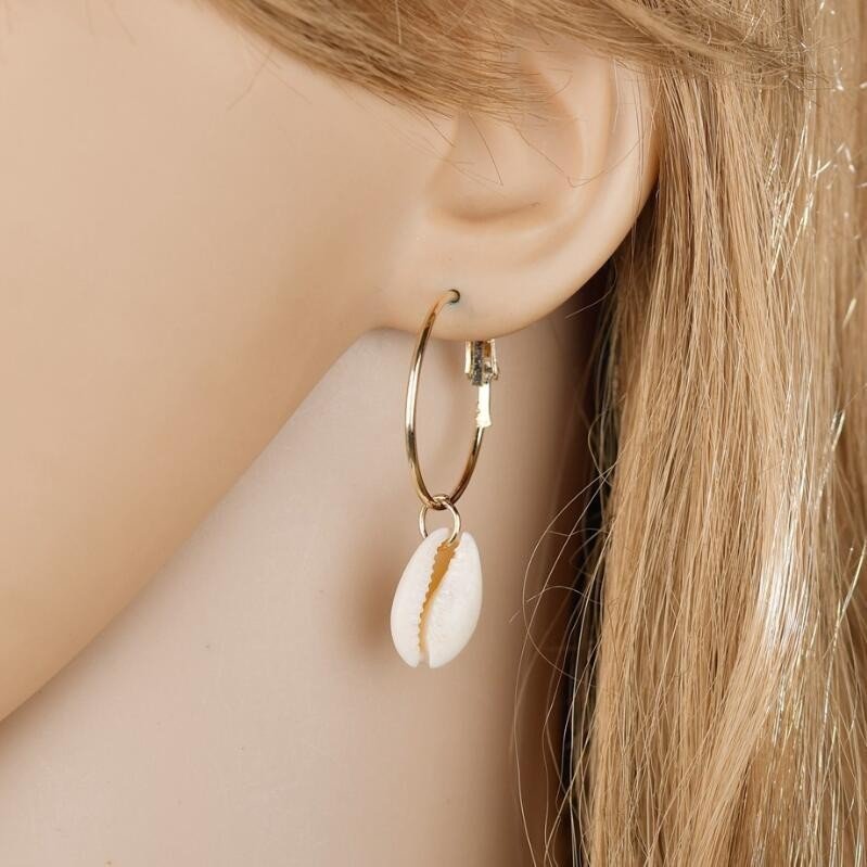 Big Ear Ring Shell Women's Ocean Style Conch Simple Earrings-Jewearrings