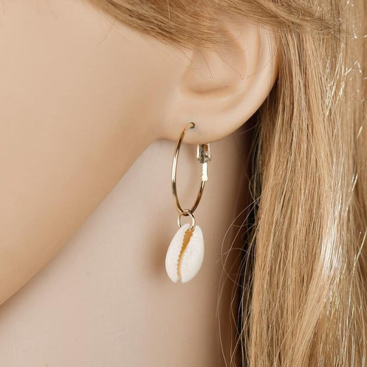 Big Ear Ring Shell Women's Ocean Style Conch Simple Earrings-Jewearrings