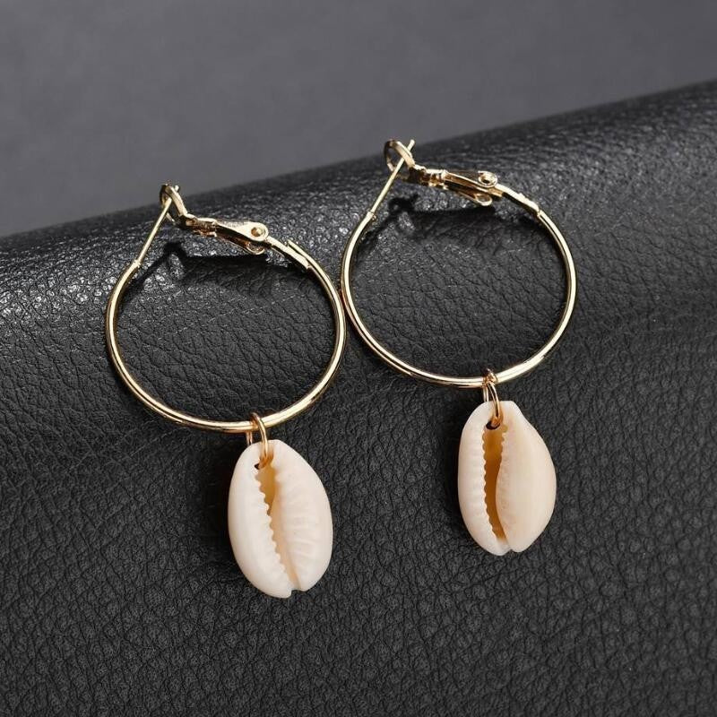 Big Ear Ring Shell Women's Ocean Style Conch Simple Earrings-Jewearrings