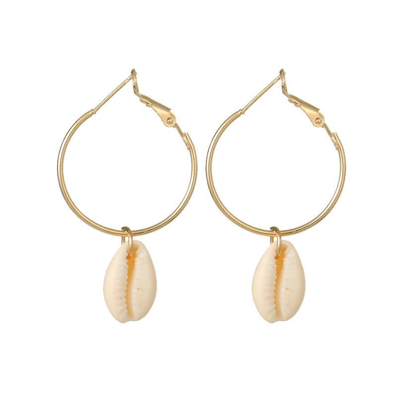 Big Ear Ring Shell Women's Ocean Style Conch Simple Earrings-Jewearrings