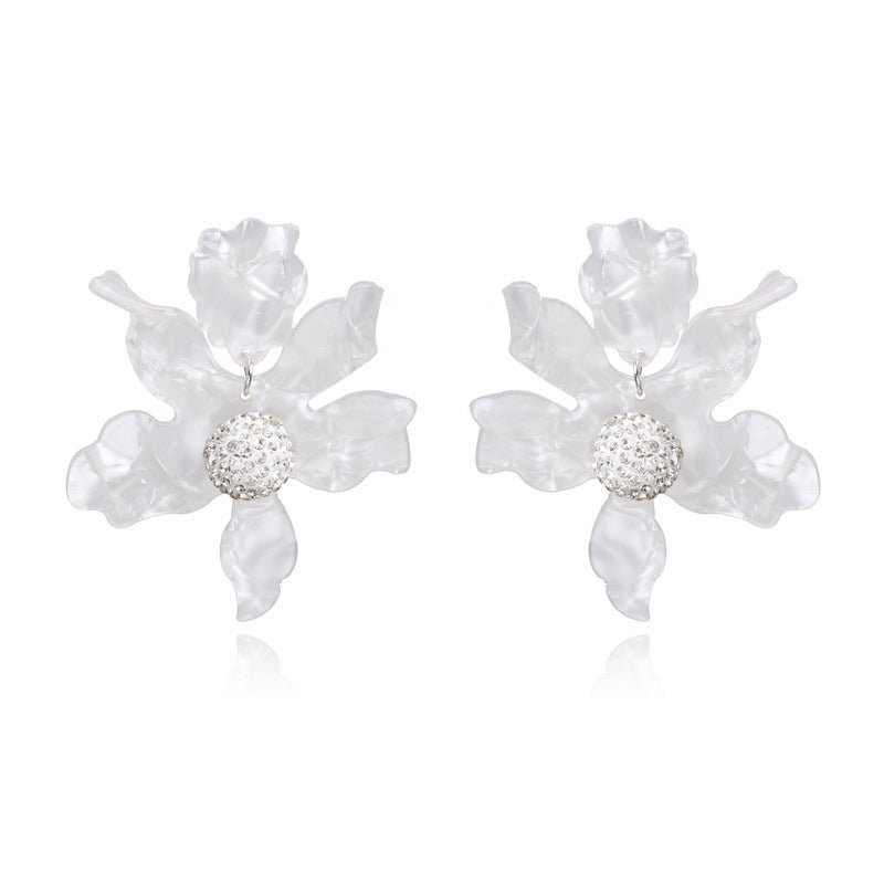 Big Flower Earrings Earrings Temperament Trendy Women All-match Super Fairy Ear Jewelry-Jewearrings