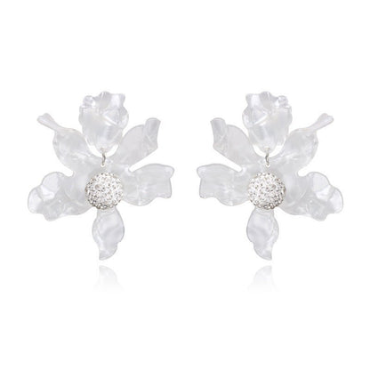 Big Flower Earrings Earrings Temperament Trendy Women All-match Super Fairy Ear Jewelry-Jewearrings