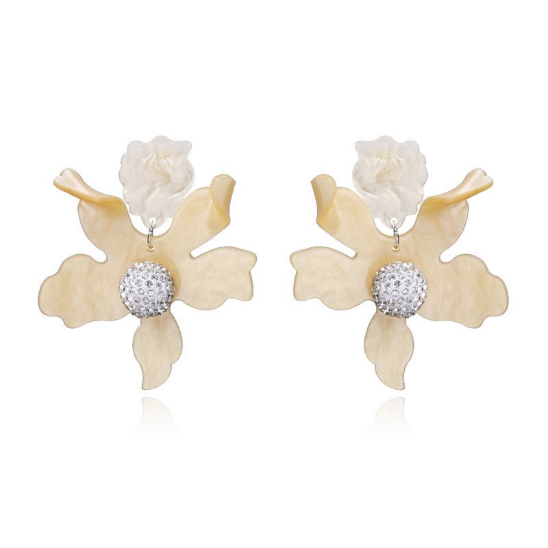 Big Flower Earrings Earrings Temperament Trendy Women All-match Super Fairy Ear Jewelry-Jewearrings