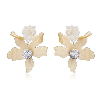 Big Flower Earrings Earrings Temperament Trendy Women All-match Super Fairy Ear Jewelry-Jewearrings