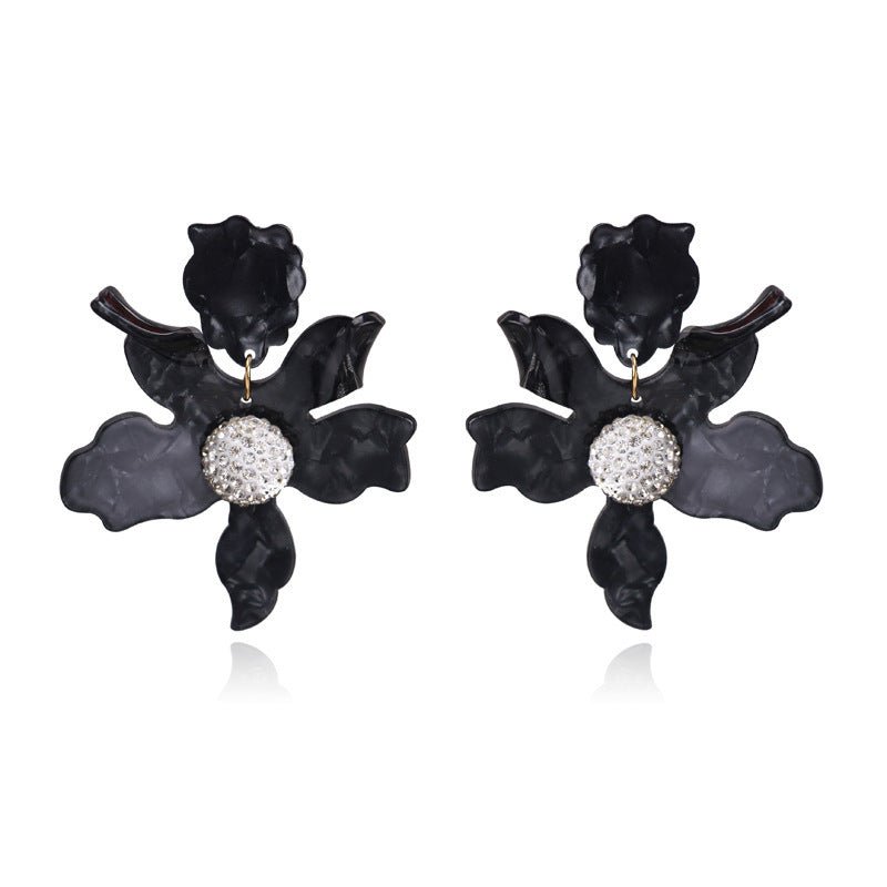 Big Flower Earrings Earrings Temperament Trendy Women All-match Super Fairy Ear Jewelry-Jewearrings