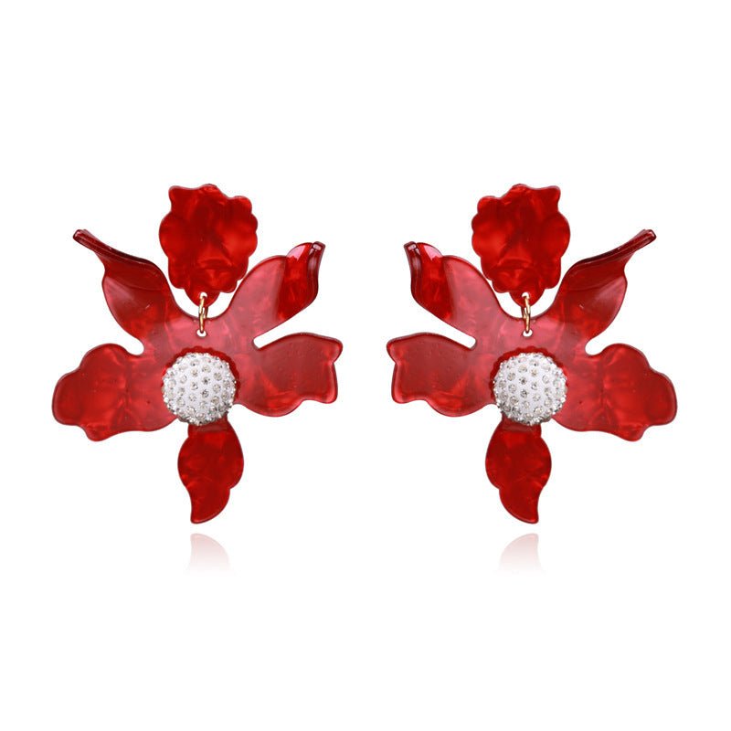 Big Flower Earrings Earrings Temperament Trendy Women All-match Super Fairy Ear Jewelry-Jewearrings