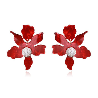 Big Flower Earrings Earrings Temperament Trendy Women All-match Super Fairy Ear Jewelry-Jewearrings