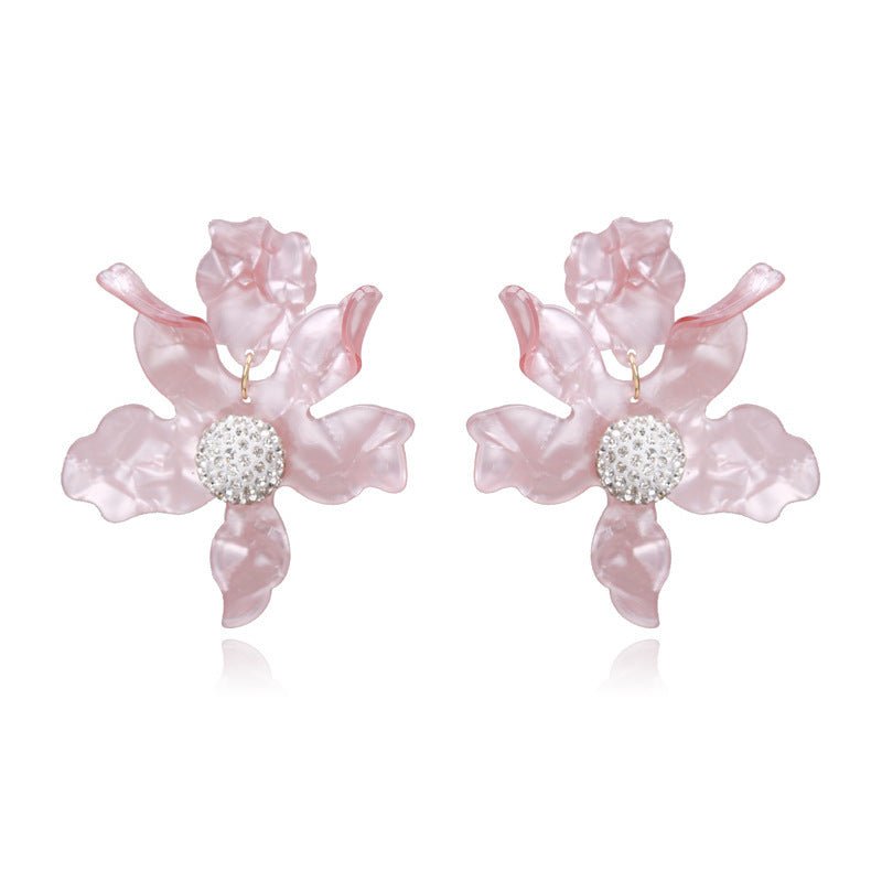 Big Flower Earrings Earrings Temperament Trendy Women All-match Super Fairy Ear Jewelry-Jewearrings