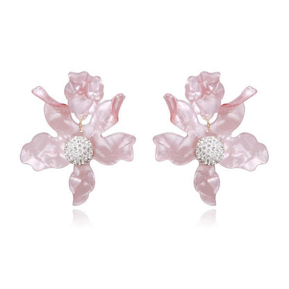 Big Flower Earrings Earrings Temperament Trendy Women All-match Super Fairy Ear Jewelry-Jewearrings