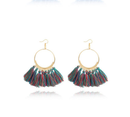 Big Round Drop Dangle Earrings-Jewearrings