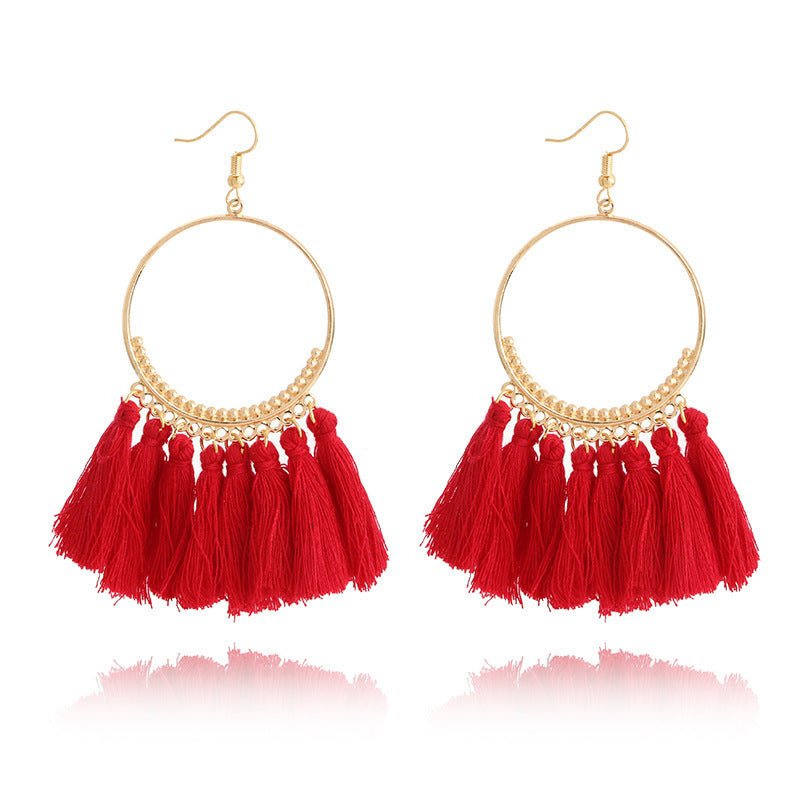 Big Round Drop Dangle Earrings-Jewearrings