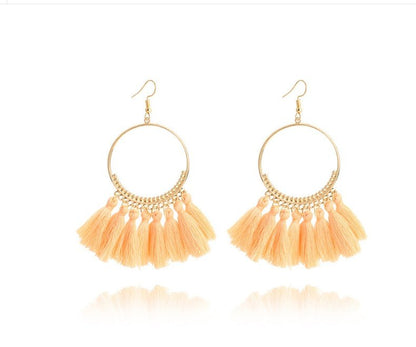 Big Round Drop Dangle Earrings-Jewearrings