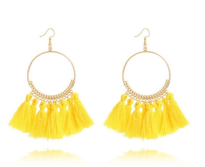 Big Round Drop Dangle Earrings-Jewearrings