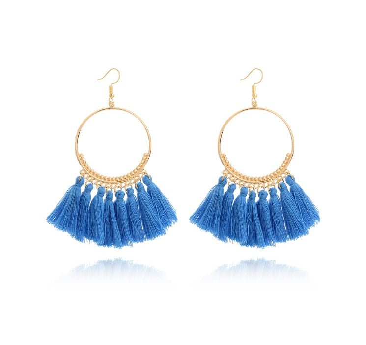 Big Round Drop Dangle Earrings-Jewearrings