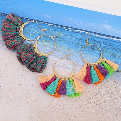 Big Round Drop Dangle Earrings-Jewearrings