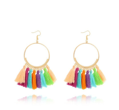 Big Round Drop Dangle Earrings-Jewearrings