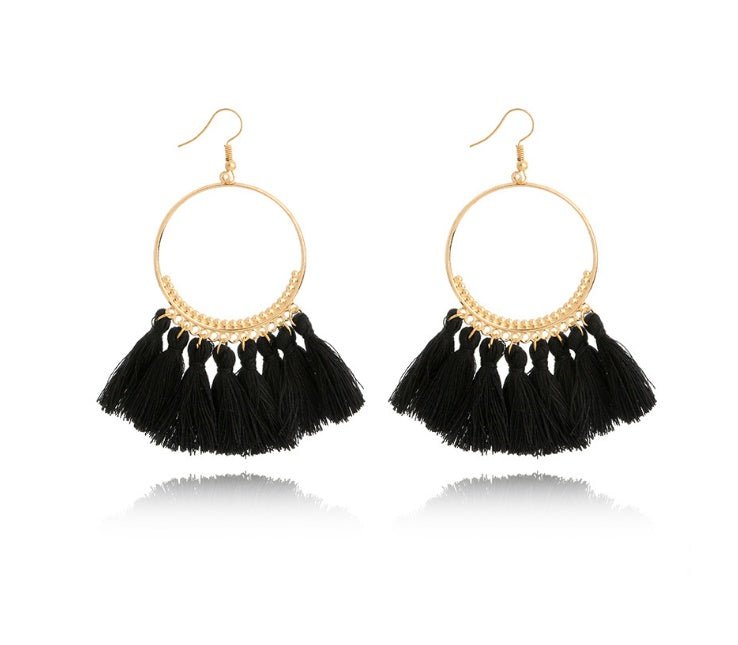 Big Round Drop Dangle Earrings-Jewearrings