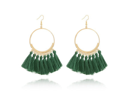 Big Round Drop Dangle Earrings-Jewearrings