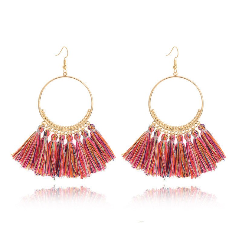 Big Round Drop Dangle Earrings-Jewearrings