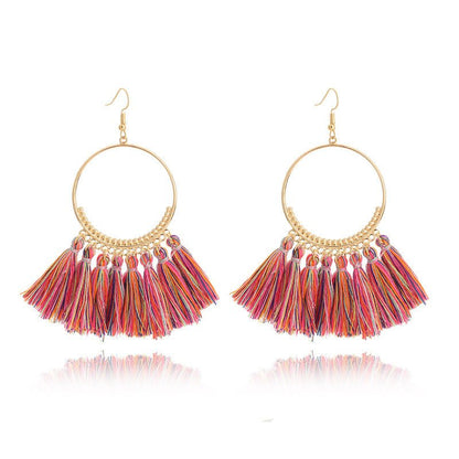 Big Round Drop Dangle Earrings-Jewearrings