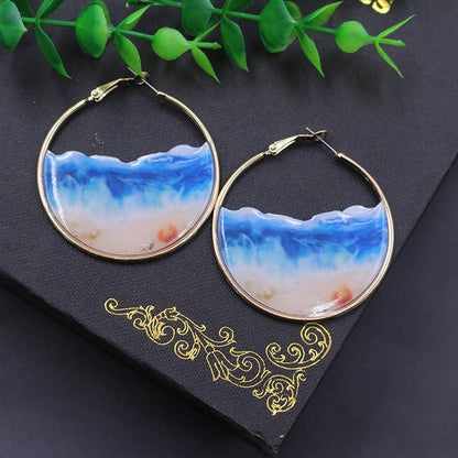 Big round earrings earrings female long all-match-Jewearrings