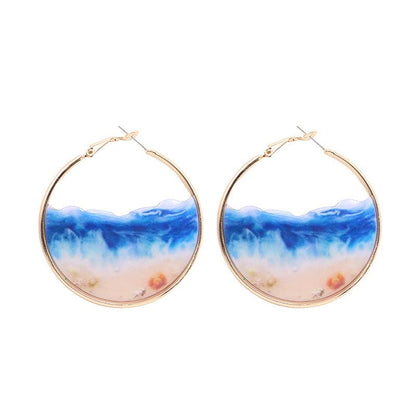 Big round earrings earrings female long all-match-Jewearrings