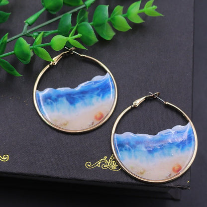 Big round earrings earrings female long all-match-Jewearrings