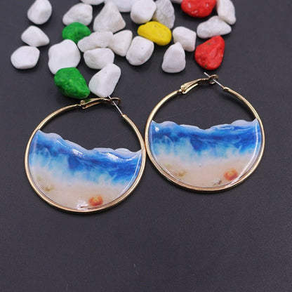 Big round earrings earrings female long all-match-Jewearrings