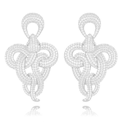 Big twisted snake exaggerated wide Earrings-Jewearrings