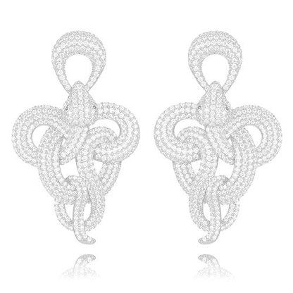 Big twisted snake exaggerated wide Earrings-Jewearrings