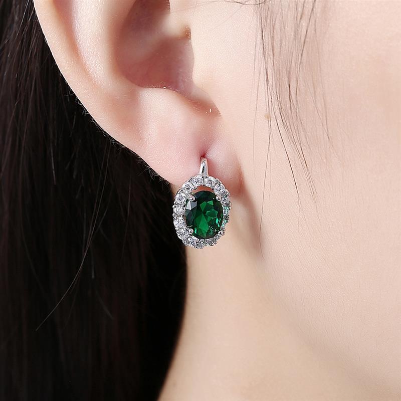 Big Zircon White Glamorous Female Earrings Valentine's Day Gift-Jewearrings