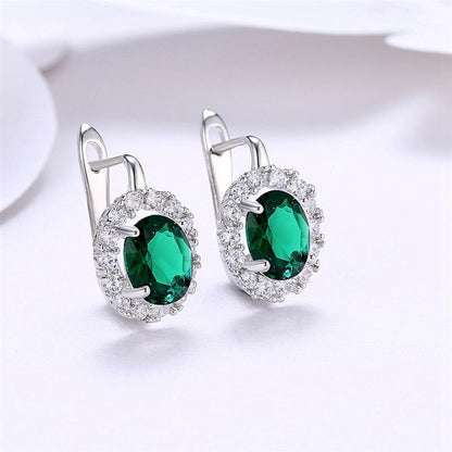 Big Zircon White Glamorous Female Earrings Valentine's Day Gift-Jewearrings