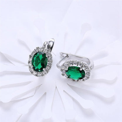 Big Zircon White Glamorous Female Earrings Valentine's Day Gift-Jewearrings