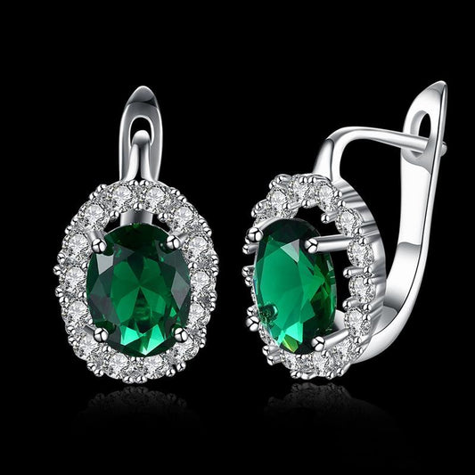 Big Zircon White Glamorous Female Earrings Valentine's Day Gift-Jewearrings