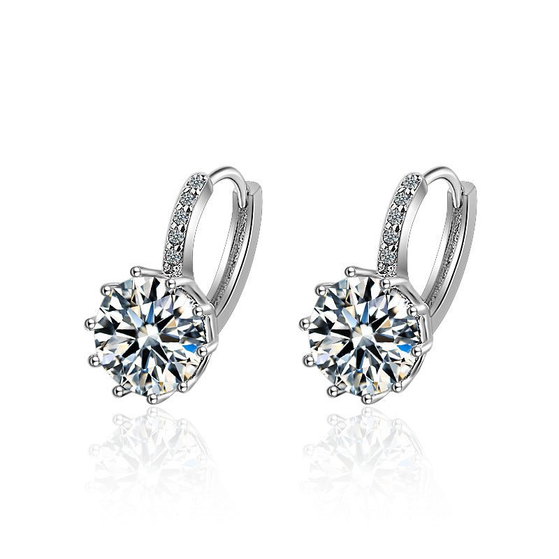 Big Zircon White Glamorous Female Earrings Valentine's Day Gift-Jewearrings