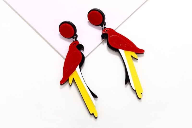 Bird cute temperament wild hipster street beat acrylic earrings earrings-Jewearrings