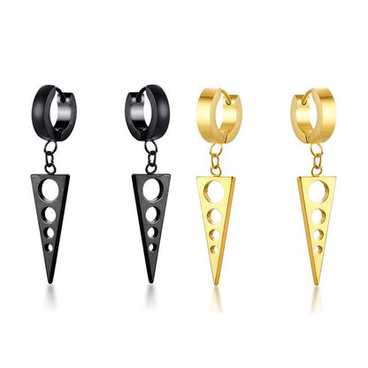 Black Gold Triangle Earrings Ear Hook Eardrops Foreign Trade-Jewearrings