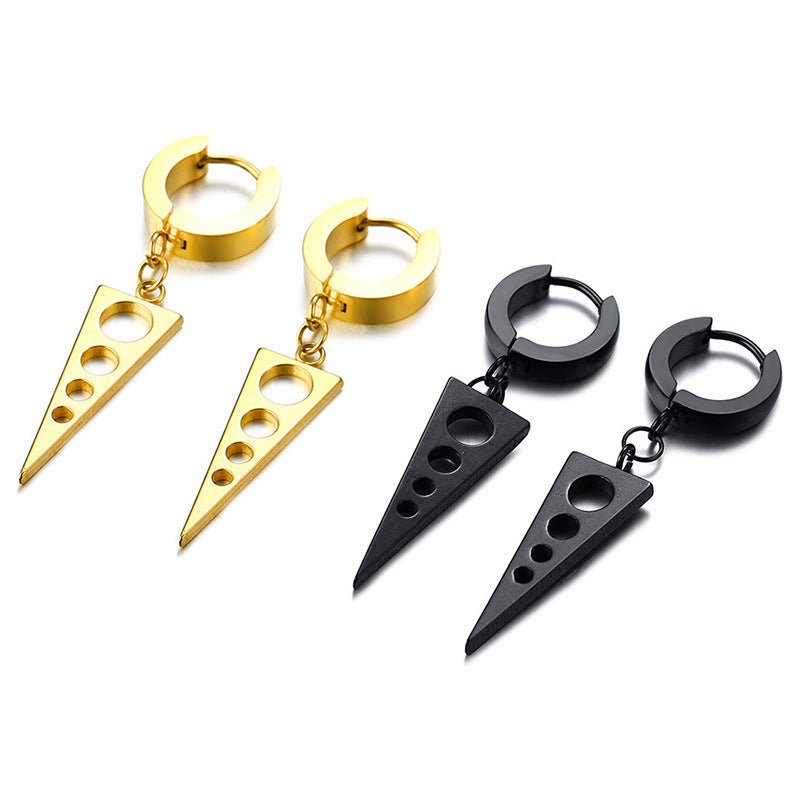 Black Gold Triangle Earrings Ear Hook Eardrops Foreign Trade-Jewearrings