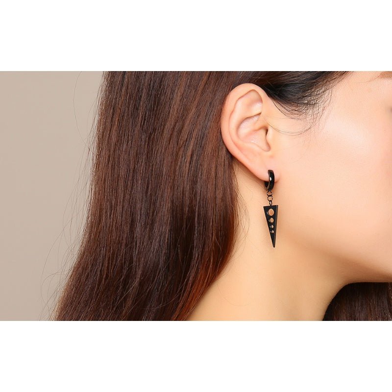 Black Gold Triangle Earrings Ear Hook Eardrops Foreign Trade-Jewearrings